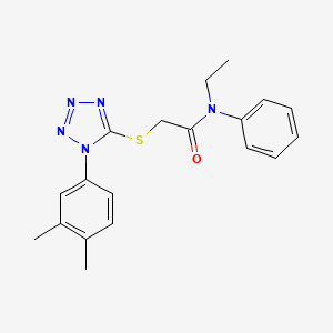 2-{[1-(3,4-dimethylphenyl)-1H-tetrazol-5-yl]thio}-N-ethyl-N-phenylacetamide