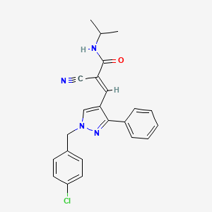 molecular formula C23H21ClN4O B4606507 3-[1-(4-chlorobenzyl)-3-phenyl-1H-pyrazol-4-yl]-2-cyano-N-isopropylacrylamide 