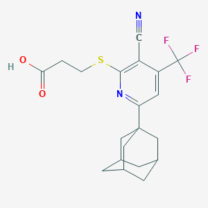 molecular formula C20H21F3N2O2S B460651 3-{[6-(1-金刚烷基)-3-氰基-4-(三氟甲基)吡啶-2-基]硫代}丙酸 CAS No. 625377-28-8