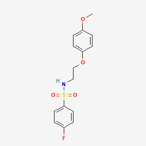 molecular formula C15H16FNO4S B4606548 4-fluoro-N-[2-(4-methoxyphenoxy)ethyl]benzenesulfonamide 