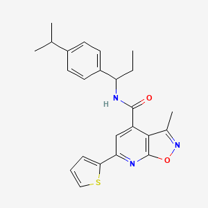 molecular formula C24H25N3O2S B4606627 N-[1-(4-isopropylphenyl)propyl]-3-methyl-6-(2-thienyl)isoxazolo[5,4-b]pyridine-4-carboxamide 