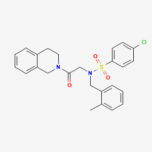 molecular formula C25H25ClN2O3S B4606640 4-Chloro-N-[2-(3,4-dihydro-1H-isoquinolin-2-yl)-2-oxo-ethyl]-N-(2-methyl-benzyl)-benzenesulfonamide 