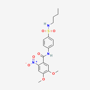 N-[4-(butylsulfamoyl)phenyl]-4,5-dimethoxy-2-nitrobenzamide