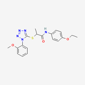 molecular formula C19H21N5O3S B4606696 N-(4-ethoxyphenyl)-2-{[1-(2-methoxyphenyl)-1H-tetrazol-5-yl]thio}propanamide 