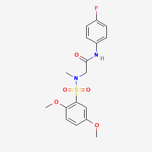 molecular formula C17H19FN2O5S B4606703 N~2~-[(2,5-dimethoxyphenyl)sulfonyl]-N-(4-fluorophenyl)-N~2~-methylglycinamide 