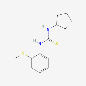 molecular formula C13H18N2S2 B4606724 N-cyclopentyl-N'-[2-(methylthio)phenyl]thiourea 