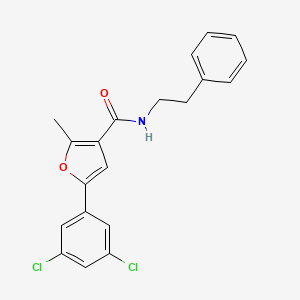 molecular formula C20H17Cl2NO2 B4606756 5-(3,5-dichlorophenyl)-2-methyl-N-(2-phenylethyl)-3-furamide 