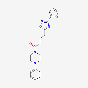 molecular formula C20H22N4O3 B4606774 1-{4-[3-(2-呋喃基)-1,2,4-恶二唑-5-基]丁酰基}-4-苯基哌嗪 