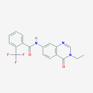 N-(3-ethyl-4-oxo-3,4-dihydro-7-quinazolinyl)-2-(trifluoromethyl)benzamide