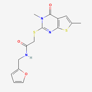 2-(3,6-dimethyl-4-oxothieno[2,3-d]pyrimidin-2-yl)sulfanyl-N-(furan-2-ylmethyl)acetamide