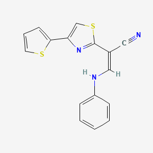 (Z)-3-anilino-2-(4-thiophen-2-yl-1,3-thiazol-2-yl)prop-2-enenitrile