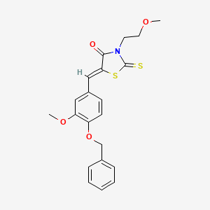 molecular formula C21H21NO4S2 B4606857 5-[4-(benzyloxy)-3-methoxybenzylidene]-3-(2-methoxyethyl)-2-thioxo-1,3-thiazolidin-4-one 