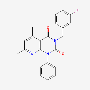 3-[(3-FLUOROPHENYL)METHYL]-5,7-DIMETHYL-1-PHENYL-1H,2H,3H,4H-PYRIDO[2,3-D]PYRIMIDINE-2,4-DIONE