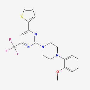 molecular formula C20H19F3N4OS B4606884 2-[4-(2-methoxyphenyl)-1-piperazinyl]-4-(2-thienyl)-6-(trifluoromethyl)pyrimidine 