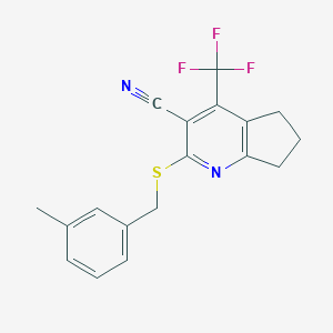 molecular formula C18H15F3N2S B460689 2-[(3-methylbenzyl)sulfanyl]-4-(trifluoromethyl)-6,7-dihydro-5H-cyclopenta[b]pyridine-3-carbonitrile CAS No. 626227-11-0