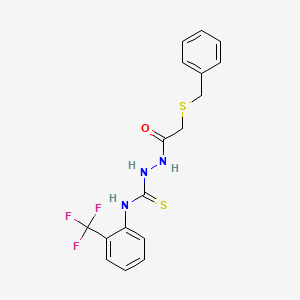 2-[(benzylthio)acetyl]-N-[2-(trifluoromethyl)phenyl]hydrazinecarbothioamide