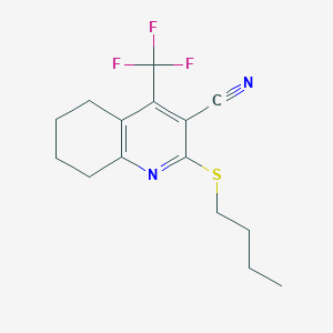 molecular formula C15H17F3N2S B460690 2-(Butylsulfanyl)-4-(trifluoromethyl)-5,6,7,8-tetrahydroquinoline-3-carbonitrile 