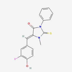 molecular formula C17H13IN2O2S B4606921 5-(4-hydroxy-3-iodobenzylidene)-1-methyl-3-phenyl-2-thioxo-4-imidazolidinone 