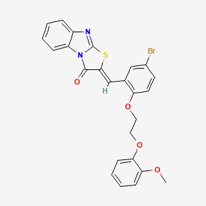 molecular formula C25H19BrN2O4S B4606941 (2Z)-2-{5-bromo-2-[2-(2-methoxyphenoxy)ethoxy]benzylidene}[1,3]thiazolo[3,2-a]benzimidazol-3(2H)-one 