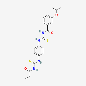 N-({4-[(propanoylcarbamothioyl)amino]phenyl}carbamothioyl)-3-(propan-2-yloxy)benzamide