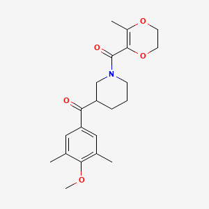 molecular formula C21H27NO5 B4607035 (4-methoxy-3,5-dimethylphenyl){1-[(3-methyl-5,6-dihydro-1,4-dioxin-2-yl)carbonyl]-3-piperidinyl}methanone 