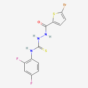 molecular formula C12H8BrF2N3OS2 B4607045 2-[(5-bromo-2-thienyl)carbonyl]-N-(2,4-difluorophenyl)hydrazinecarbothioamide 