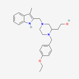 molecular formula C25H33N3O2 B4607051 2-{1-(4-ethoxybenzyl)-4-[(3-methyl-1H-indol-2-yl)methyl]-2-piperazinyl}ethanol 