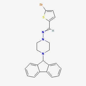 molecular formula C22H20BrN3S B4607056 (E)-1-(5-bromothiophen-2-yl)-N-[4-(9H-fluoren-9-yl)piperazin-1-yl]methanimine 