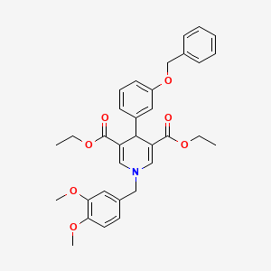 3,5-DIETHYL 4-[3-(BENZYLOXY)PHENYL]-1-[(3,4-DIMETHOXYPHENYL)METHYL]-1,4-DIHYDROPYRIDINE-3,5-DICARBOXYLATE