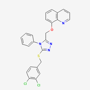 molecular formula C25H18Cl2N4OS B4607079 8-({5-[(3,4-dichlorobenzyl)thio]-4-phenyl-4H-1,2,4-triazol-3-yl}methoxy)quinoline 