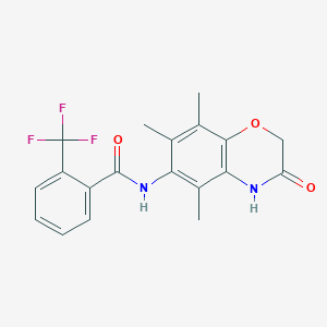 2-(trifluoromethyl)-N-(5,7,8-trimethyl-3-oxo-3,4-dihydro-2H-1,4-benzoxazin-6-yl)benzamide