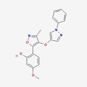 molecular formula C20H17N3O4 B4607112 5-Methoxy-2-[3-methyl-4-(1-phenylpyrazol-4-yl)oxy-1,2-oxazol-5-yl]phenol 