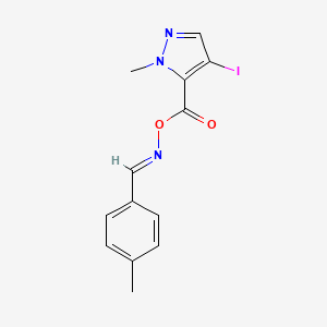 (4-iodo-1-methyl-1H-pyrazol-5-yl)({[(E)-(4-methylphenyl)methylidene]amino}oxy)methanone