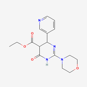 molecular formula C16H20N4O4 B4607123 Ethyl 2-(morpholin-4-yl)-4-oxo-6-(pyridin-3-yl)-1,4,5,6-tetrahydropyrimidine-5-carboxylate 