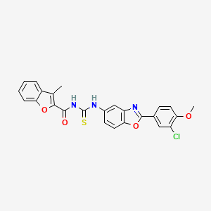 3-[2-(3-CHLORO-4-METHOXYPHENYL)-1,3-BENZOXAZOL-5-YL]-1-(3-METHYL-1-BENZOFURAN-2-CARBONYL)THIOUREA