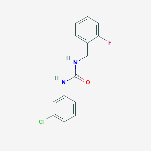 molecular formula C15H14ClFN2O B4607148 N-(3-chloro-4-methylphenyl)-N'-(2-fluorobenzyl)urea 