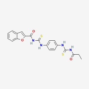 N-{[(4-{[(propionylamino)carbonothioyl]amino}phenyl)amino]carbonothioyl}-1-benzofuran-2-carboxamide