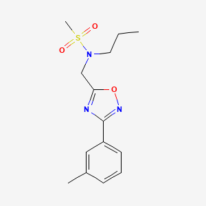 molecular formula C14H19N3O3S B4607175 N-{[3-(3-methylphenyl)-1,2,4-oxadiazol-5-yl]methyl}-N-propylmethanesulfonamide 