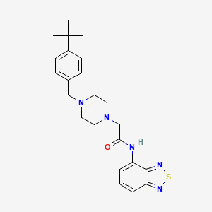 molecular formula C23H29N5OS B4607201 N-(2,1,3-BENZOTHIADIAZOL-4-YL)-2-{4-[(4-TERT-BUTYLPHENYL)METHYL]PIPERAZIN-1-YL}ACETAMIDE 