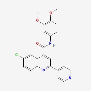 6-chloro-N-(3,4-dimethoxyphenyl)-2-(pyridin-4-yl)quinoline-4-carboxamide