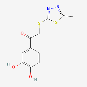 molecular formula C11H10N2O3S2 B4607240 1-(3,4-dihydroxyphenyl)-2-[(5-methyl-1,3,4-thiadiazol-2-yl)thio]ethanone 