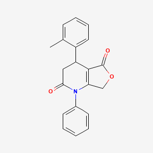 4-(2-Methylphenyl)-1-phenyl-1H,2H,3H,4H,5H,7H-furo[3,4-B]pyridine-2,5-dione