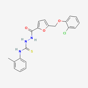 molecular formula C20H18ClN3O3S B4607278 2-{5-[(2-chlorophenoxy)methyl]-2-furoyl}-N-(2-methylphenyl)hydrazinecarbothioamide 