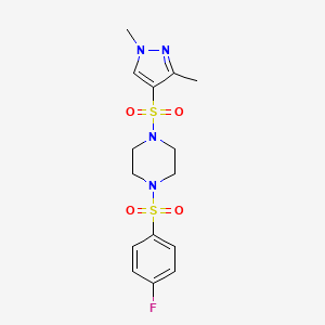 1,3-DIMETHYL-1H-PYRAZOL-4-YL {4-[(4-FLUOROPHENYL)SULFONYL]PIPERAZINO} SULFONE