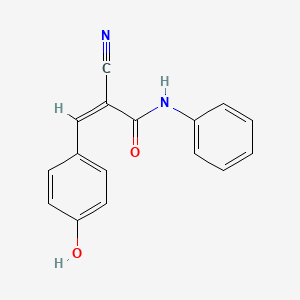 molecular formula C16H12N2O2 B4607286 (Z)-2-cyano-3-(4-hydroxyphenyl)-N-phenylprop-2-enamide 