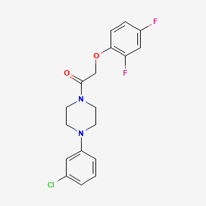 molecular formula C18H17ClF2N2O2 B4607294 1-[4-(3-CHLOROPHENYL)PIPERAZINO]-2-(2,4-DIFLUOROPHENOXY)-1-ETHANONE 