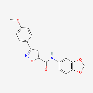 N-(1,3-benzodioxol-5-yl)-3-(4-methoxyphenyl)-4,5-dihydro-1,2-oxazole-5-carboxamide