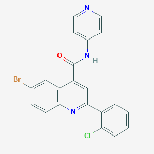 molecular formula C21H13BrClN3O B4607314 6-bromo-2-(2-chlorophenyl)-N-(pyridin-4-yl)quinoline-4-carboxamide 