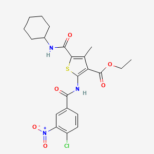 ETHYL 2-(4-CHLORO-3-NITROBENZAMIDO)-5-(CYCLOHEXYLCARBAMOYL)-4-METHYLTHIOPHENE-3-CARBOXYLATE