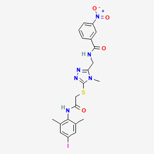 molecular formula C21H21IN6O4S B4607333 N-{[5-({2-[(4-iodo-2,6-dimethylphenyl)amino]-2-oxoethyl}thio)-4-methyl-4H-1,2,4-triazol-3-yl]methyl}-3-nitrobenzamide 